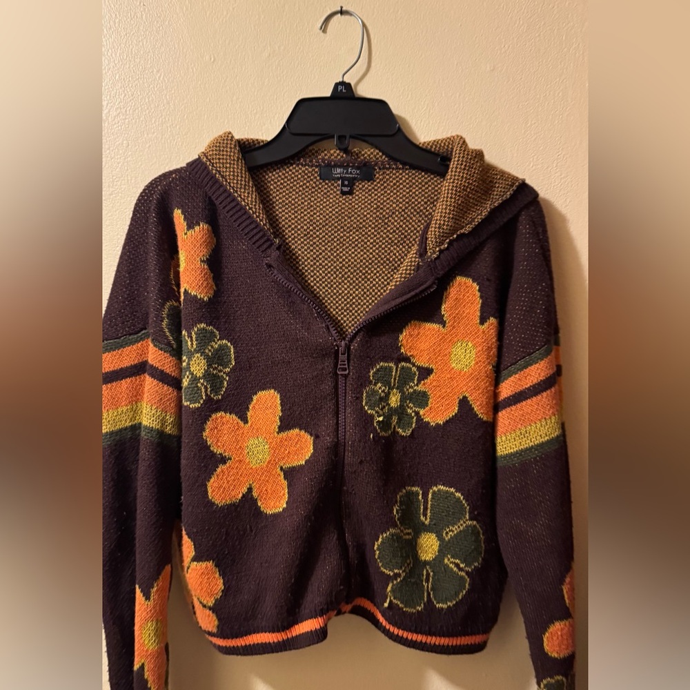Brown Floral Hoodie by Urban Outfitters